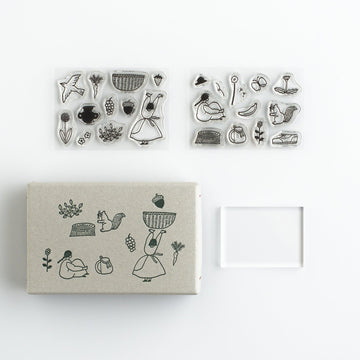 Mizushima x necktie JIZAI Clear Stamp box set -  walking path