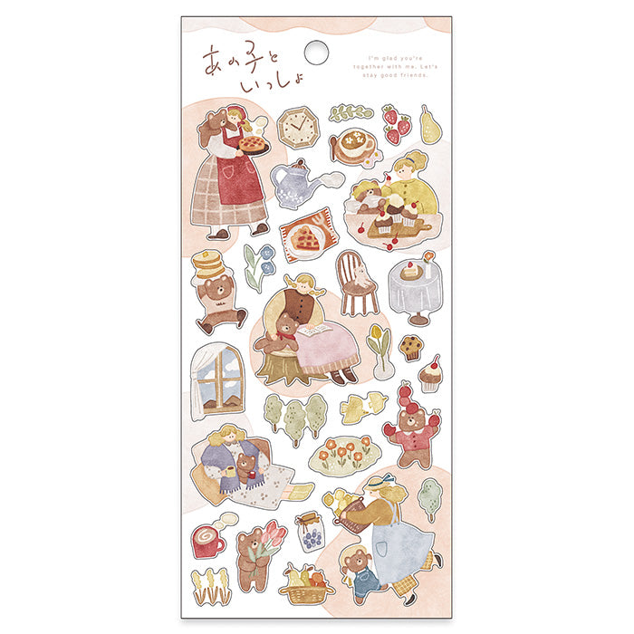 Mind Wave Girl with animal sticker - Bear