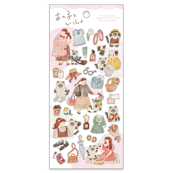 Mind Wave Girl with Animal Sticker - Neko