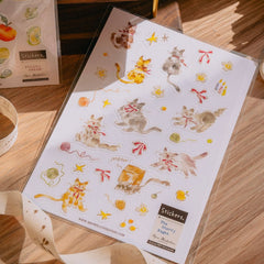 Meow Illustration pet sticker - The Starry Night