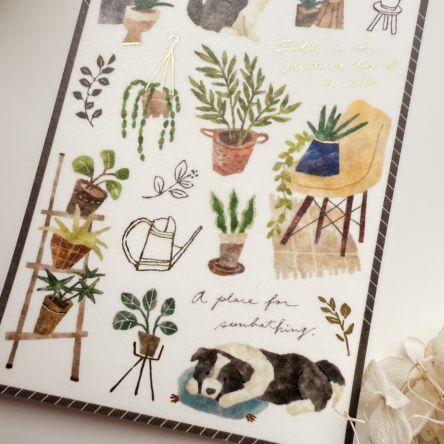 Mind Wave snug room gold foil sticker- Plant