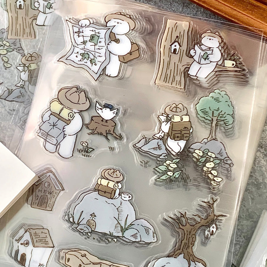 mewmewbeam transparent sticker sheet - Scenery along the way