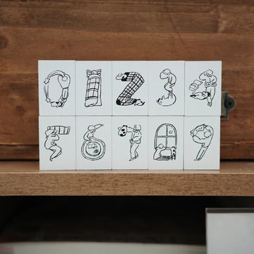 Yamadoro Good Night Number Rubber Stamp Set ( set of 10)