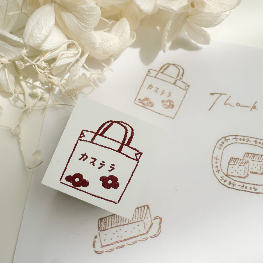 Hankodori original rubber stamp - paper bag