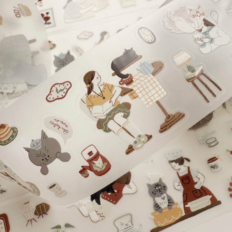 Lazy home “ Cat is the god, not you” kiss cut pet tape