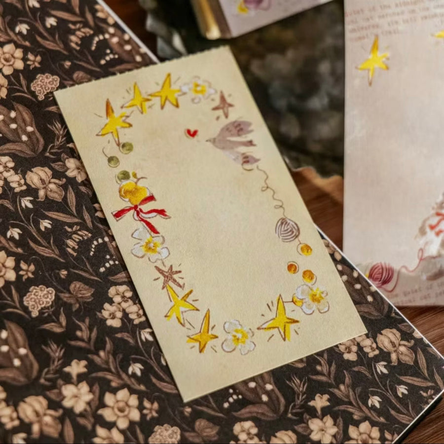 Meow Illustration The Starry Night Memo pad