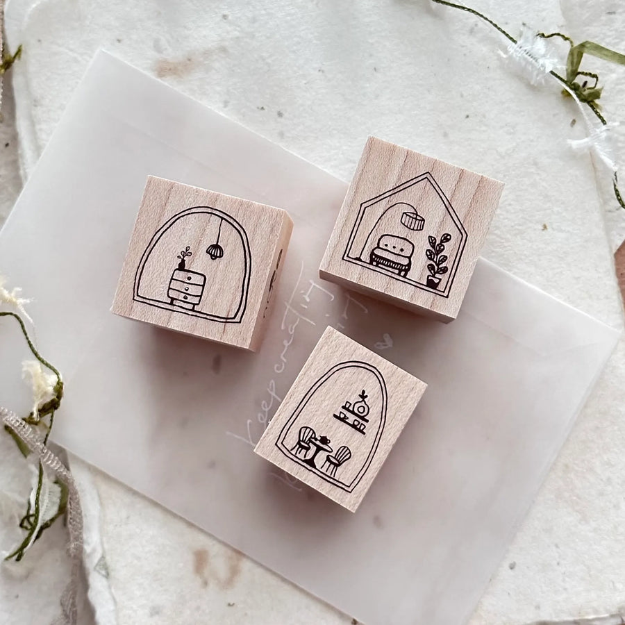 Nove Tiny House Rubber Stamp