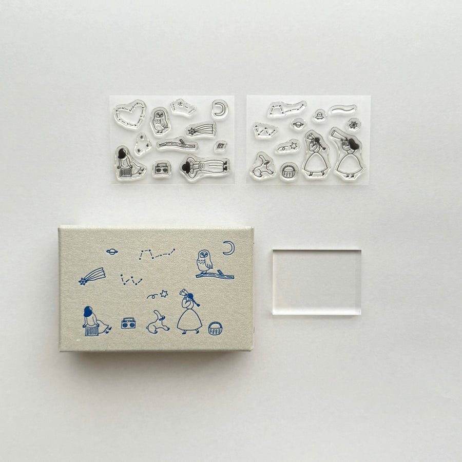 Mizushima x necktie JIZAI Clear Stamp box set -  Searching for stars