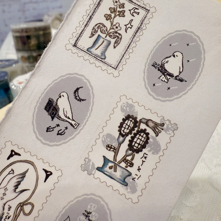 Misshoegg Blue Stamp print on stickers (2/sheet)