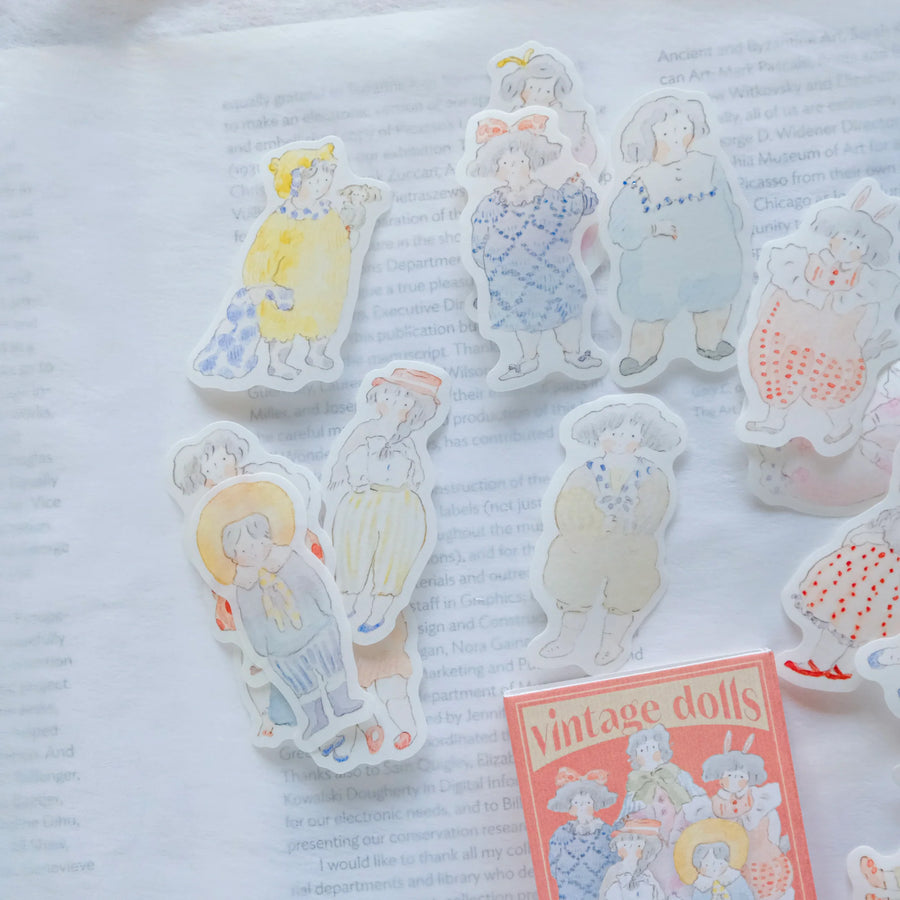 Dodolulu flake sticker matchbox 08 - vintage dolls