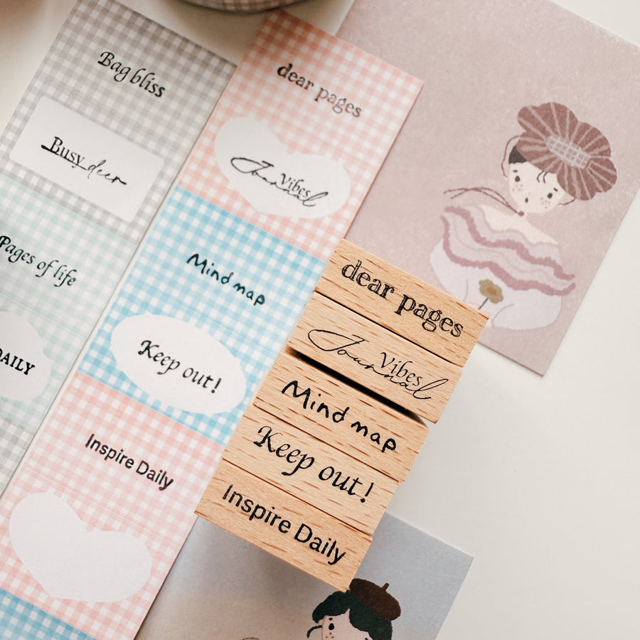 Journal Pages《moments II》words mini Rubber Stamps