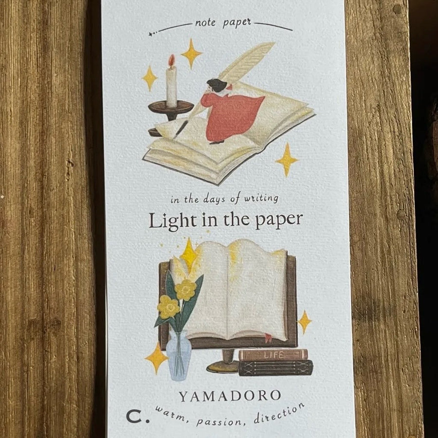 Yamadoro Light in the paper notepad