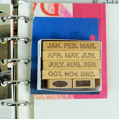 Kurukynki ”DAY TO DAY“ Days - Month rubber stamps set small (Set of 6)