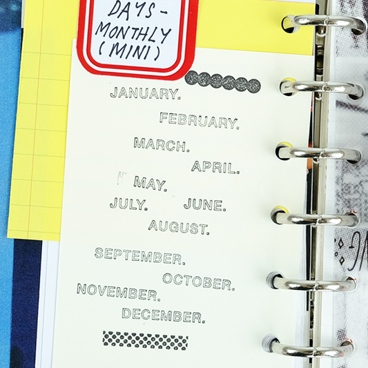 Kurukynki ”DAY TO DAY“ rubber stamps mini set - Day - Month(Set of 14)