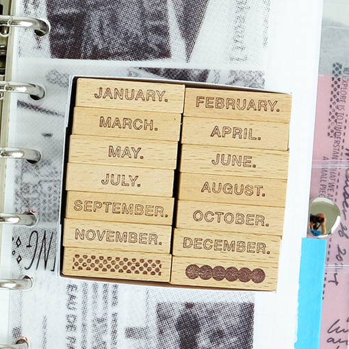 Kurukynki ”DAY TO DAY“ rubber stamps mini set - Day - Month(Set of 14)