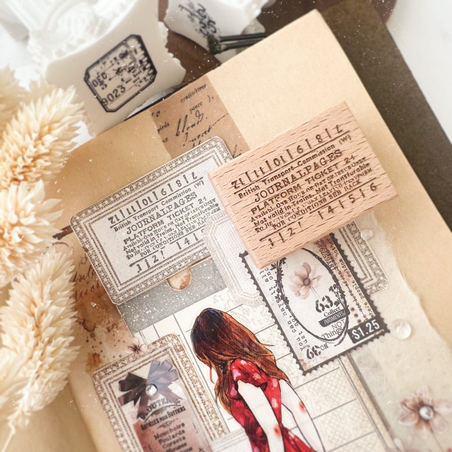 Journal Pages rubber stamps - ticket