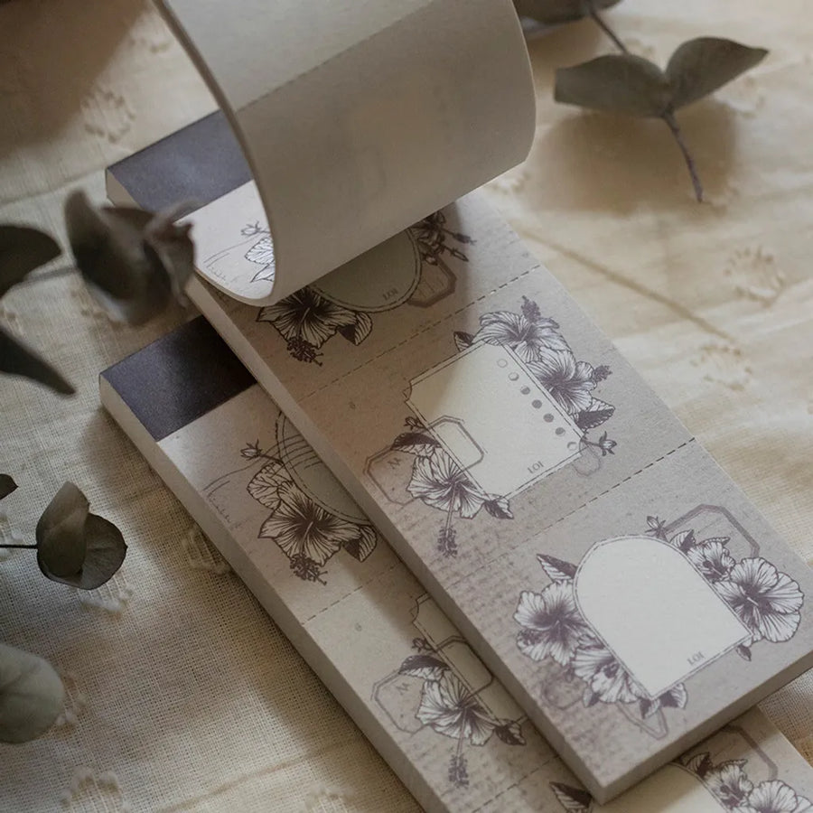 Loidesign Old Book Page - Hibiscus Frame Letter Pad