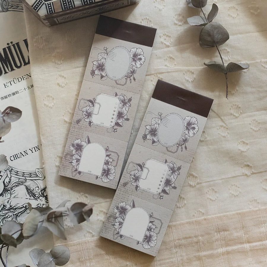 Loidesign Old Book Page - Hibiscus Frame Letter Pad