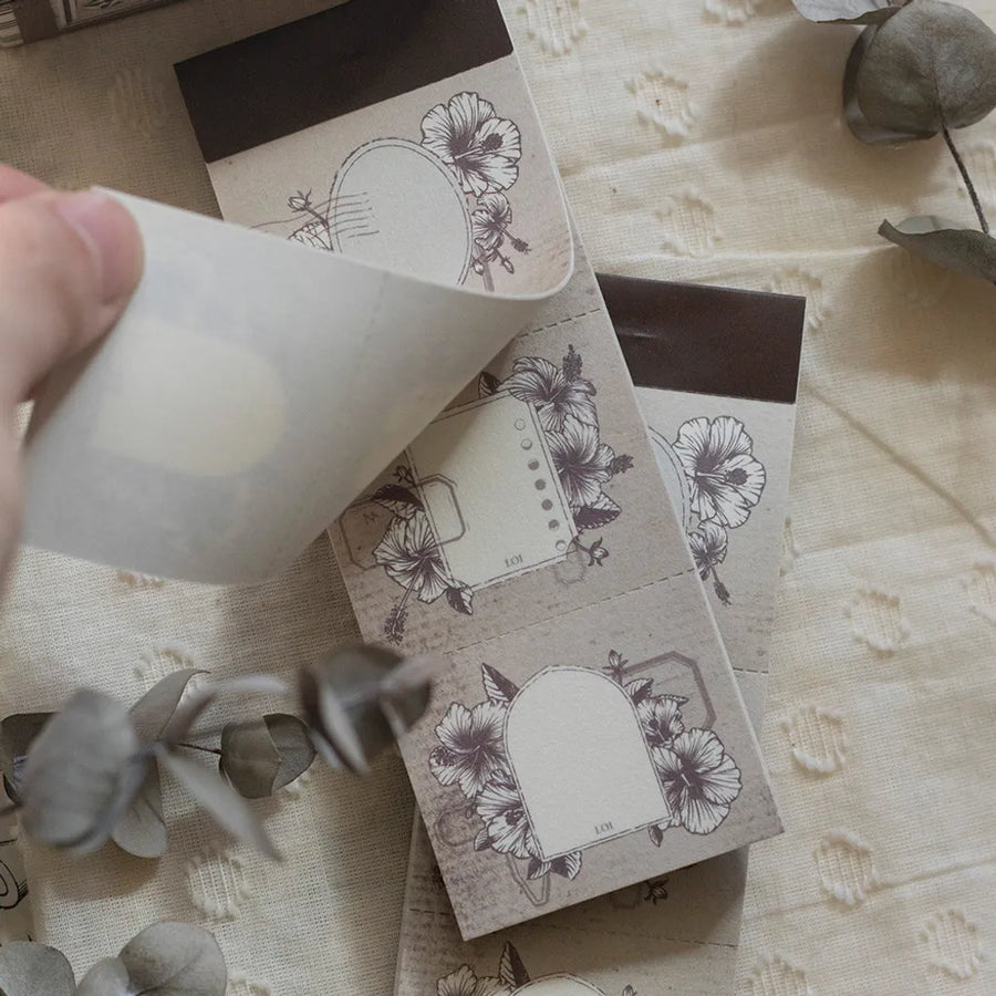 Loidesign Old Book Page - Hibiscus Frame Letter Pad