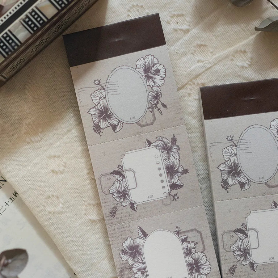 Loidesign Old Book Page - Hibiscus Frame Letter Pad