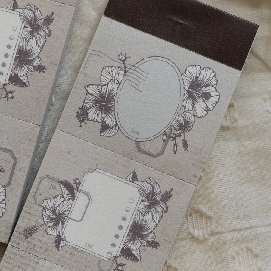 Loidesign Old Book Page - Hibiscus Frame Letter Pad