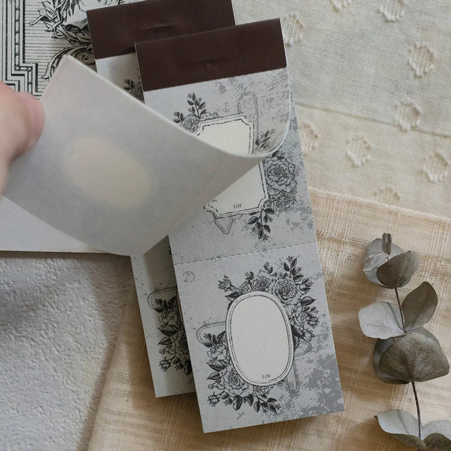Loidesign Old Book Page - Rose Frame Letter Pad