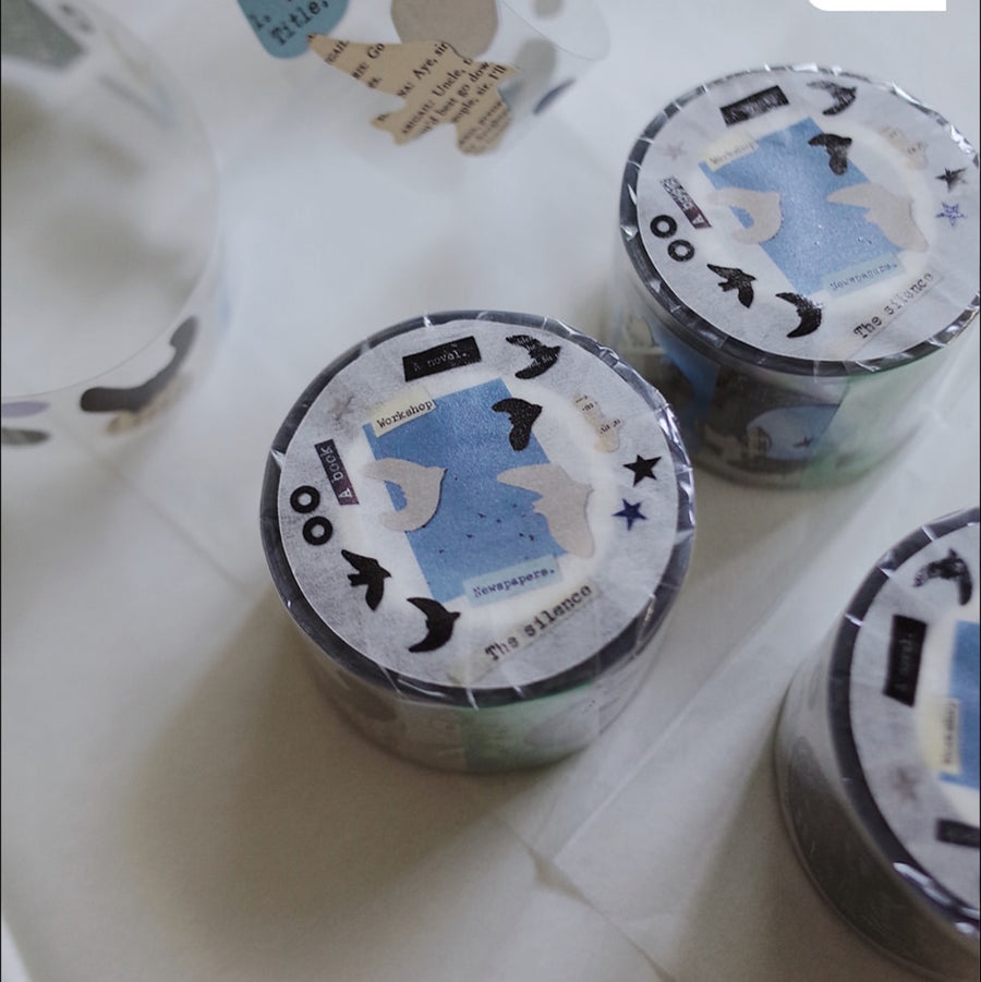 Mr Eggplants paper birds pet tape