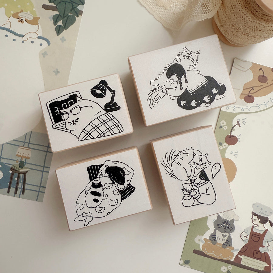 Lazy home - daily life rubber stamps