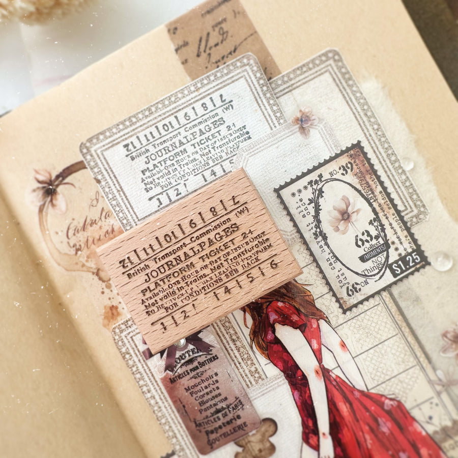 Journal Pages rubber stamps - ticket