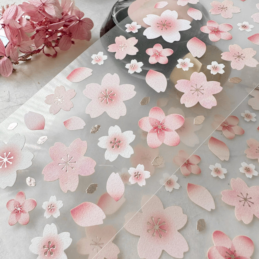 Clothes•Pin Sakura pink foil sticker - 02