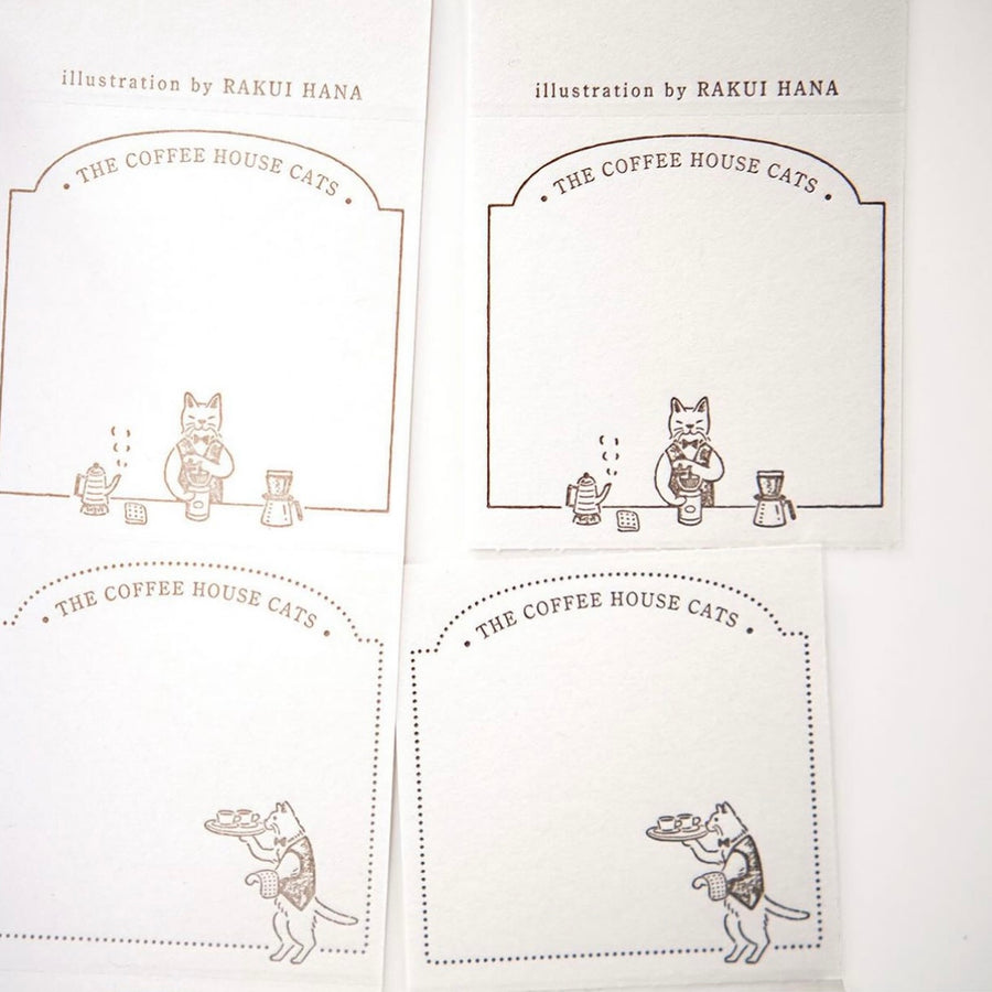 Rakui Hana x OEDA Letterpress Label Book - Coffee House Cats