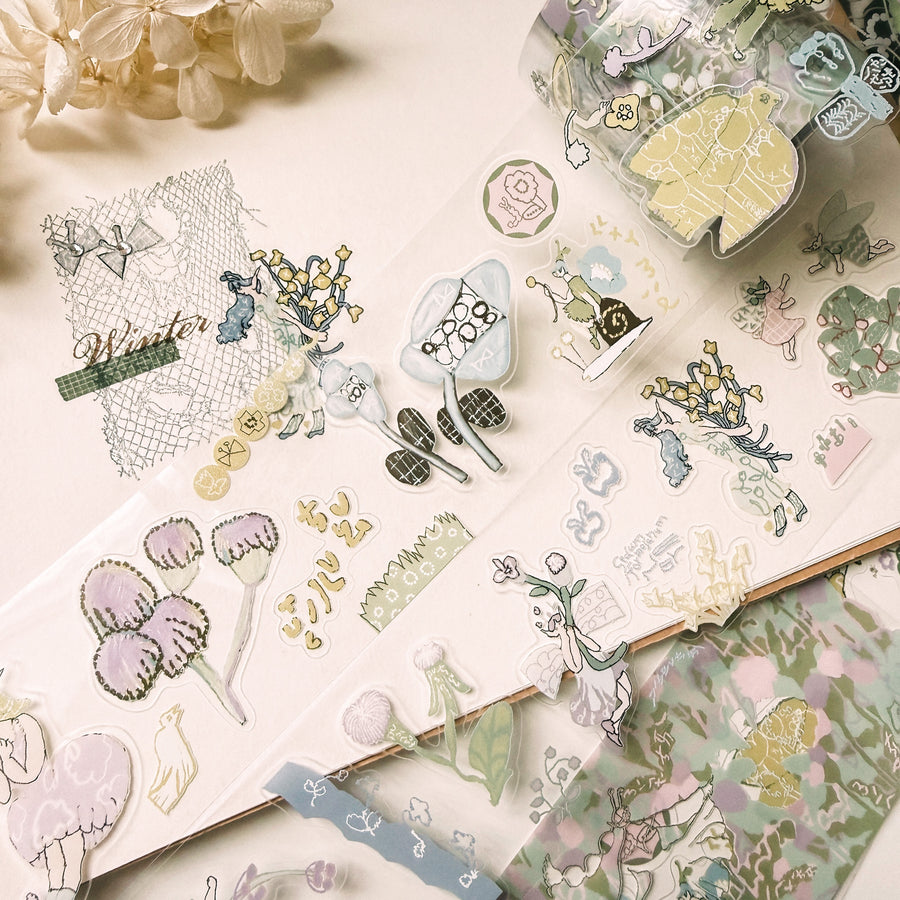Misshoegg kiss cut pet tape-Field Flower Fairy