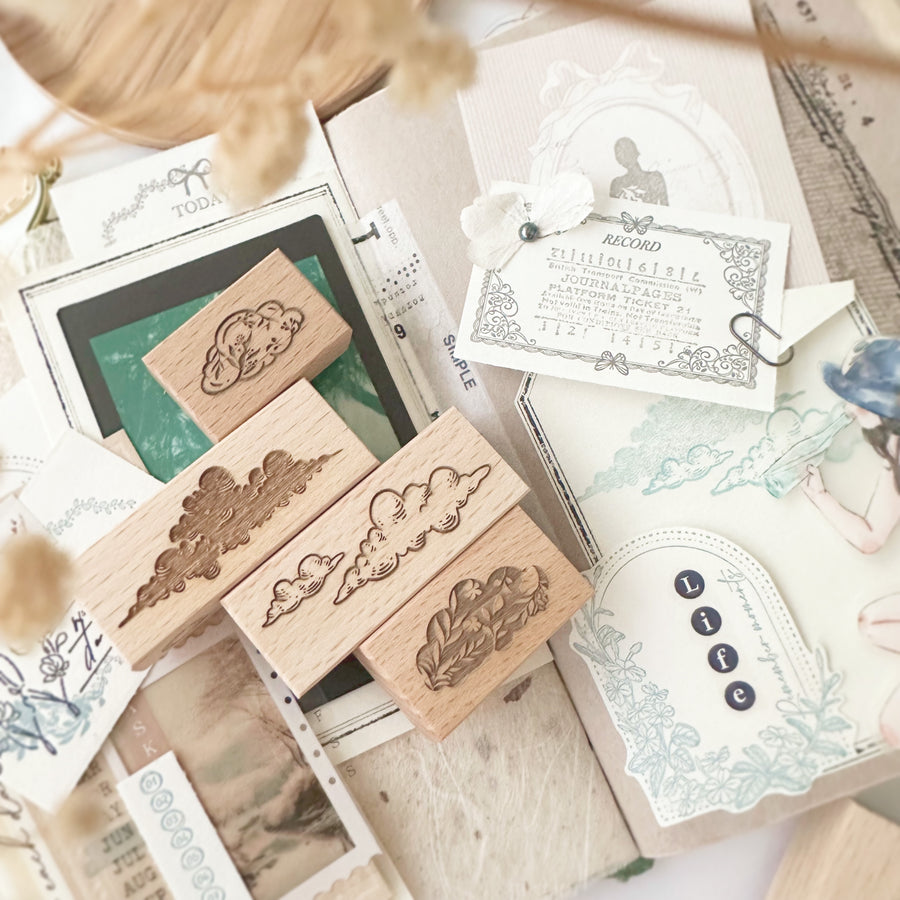 Journal Pages rubber stamp set - Clouds on the horizon