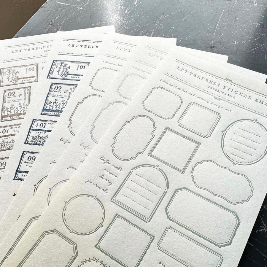 OEDA Letterpress sticker sheet