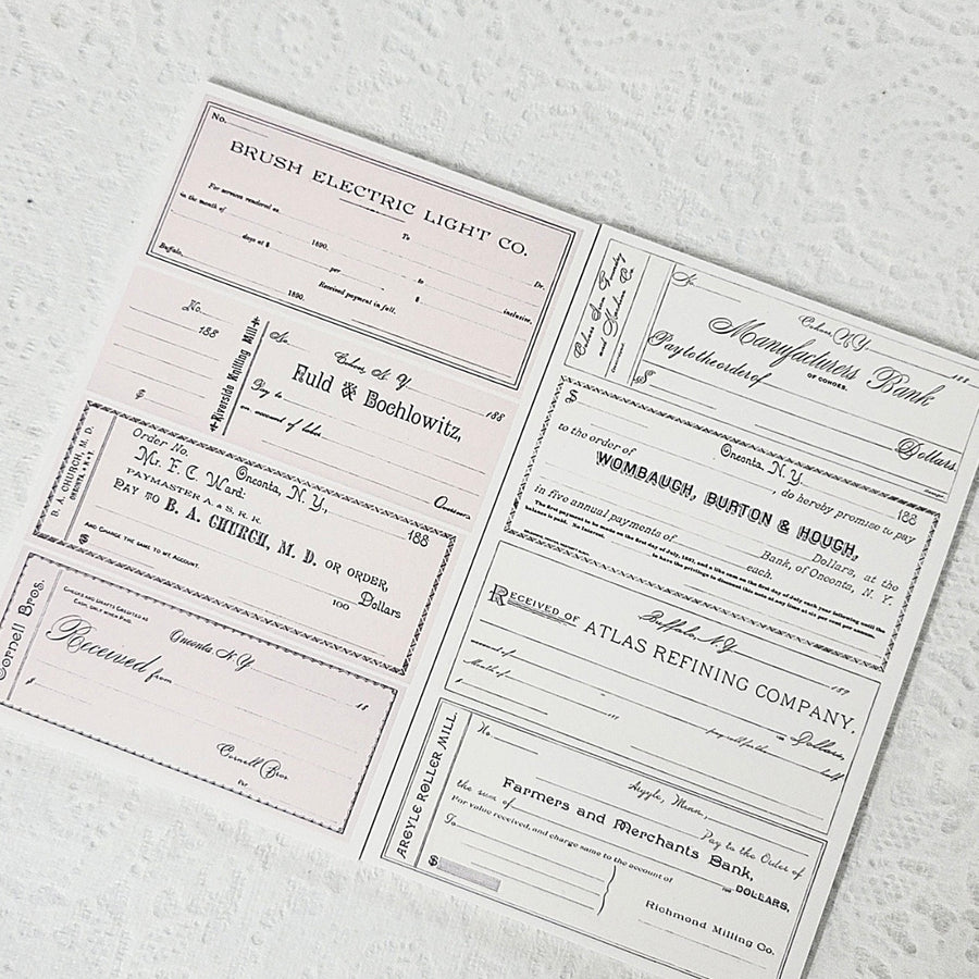 Ggaggong pink & white vintage receipt notepad