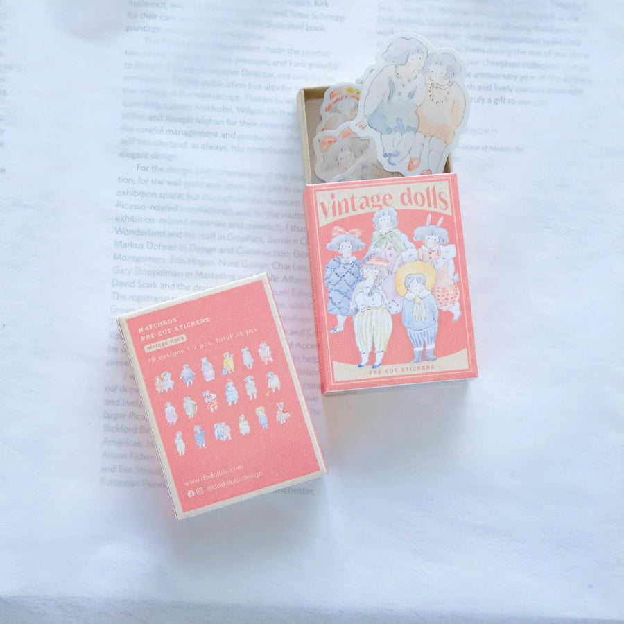 Dodolulu flake sticker matchbox 08 - vintage dolls