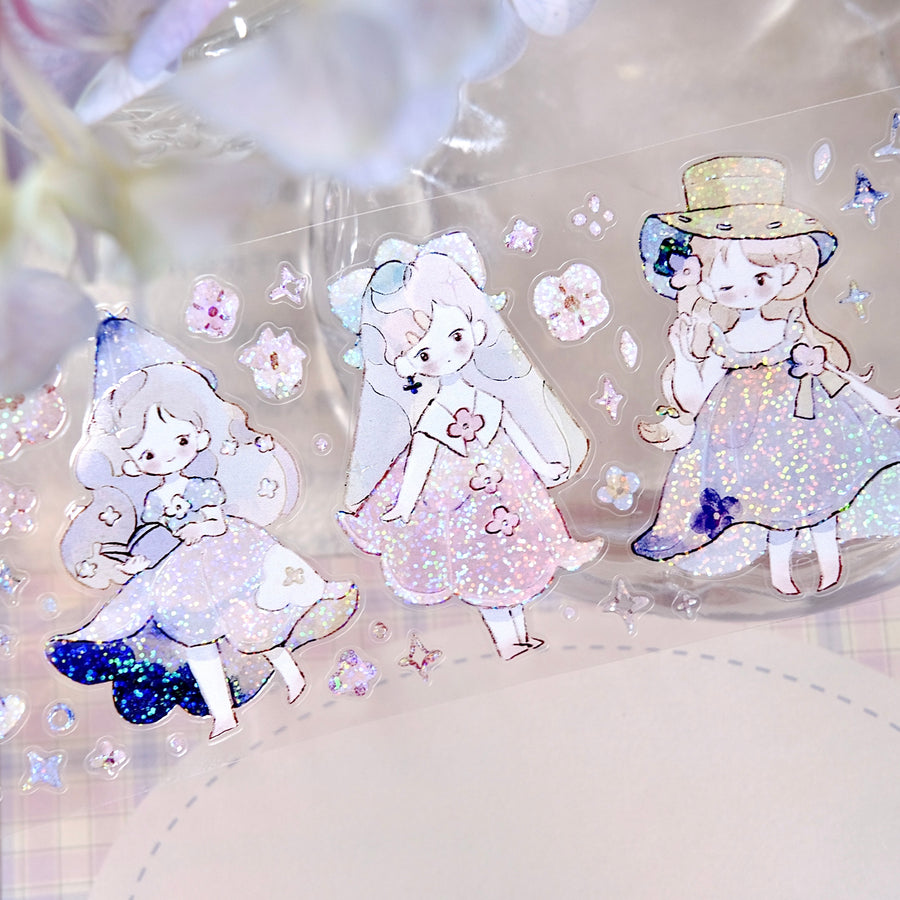 Freckles Tea Vol. 4 little flower fairy galaxy foil kiss cut pet tape