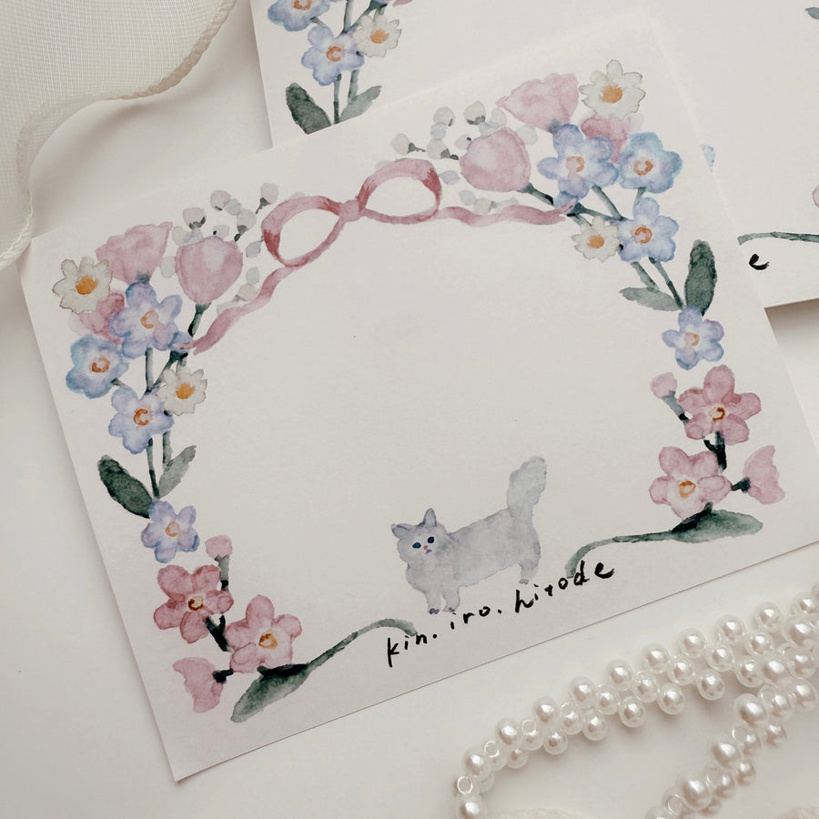 Kin.iro.hitode notepad - Cats and Wreaths