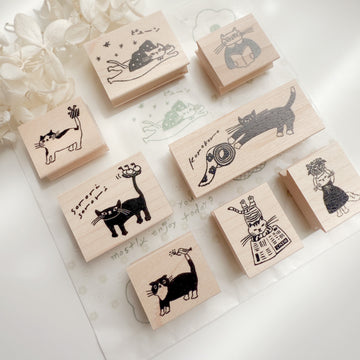 Hankodori original rubber stamp - cat series