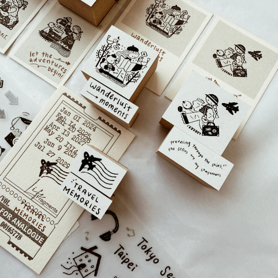 Journal pages x rabch.jpg rubber stamps - On a journey