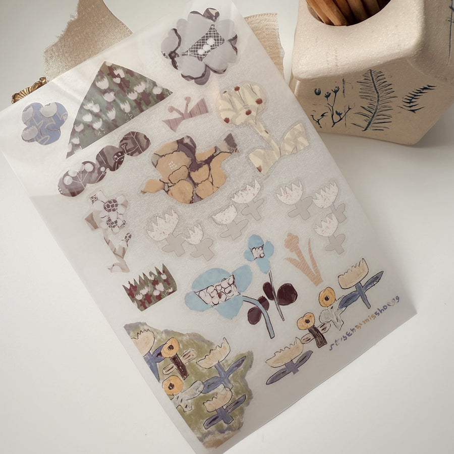 Misshoegg Floral Shadow Collage print on stickers (2/sheet)
