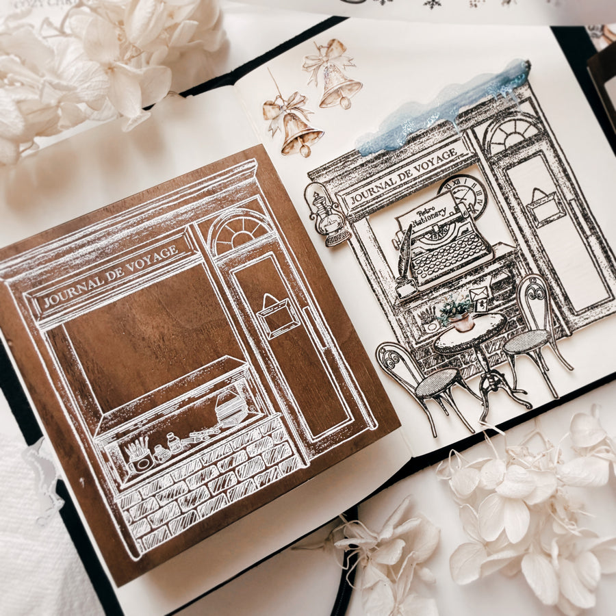 Journal pages rubber stamps - Stationery Cafe