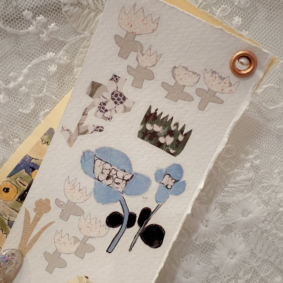 Misshoegg Floral Shadow Collage print on stickers (2/sheet)