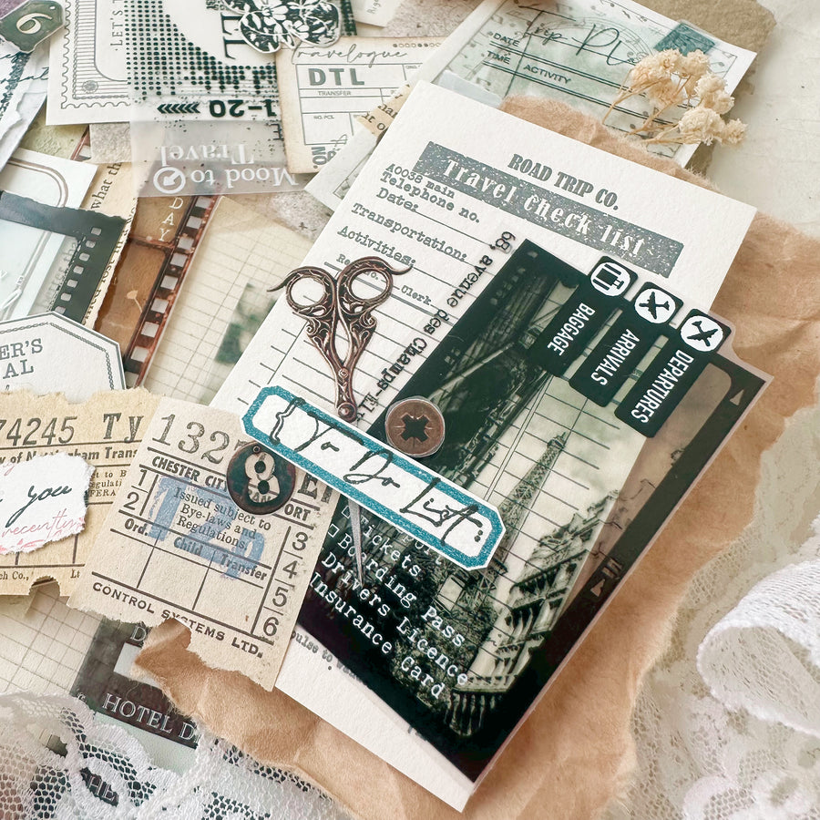 Journal Pages Let’s Travel letterpress label notecard box set