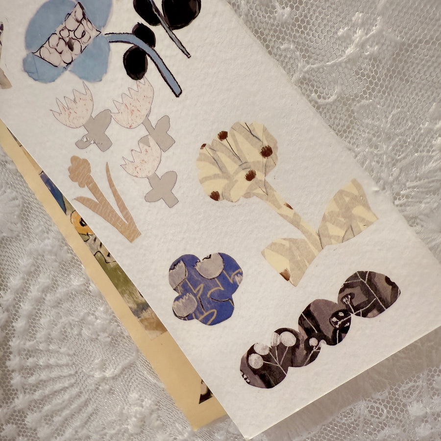 Misshoegg Floral Shadow Collage print on stickers (2/sheet)