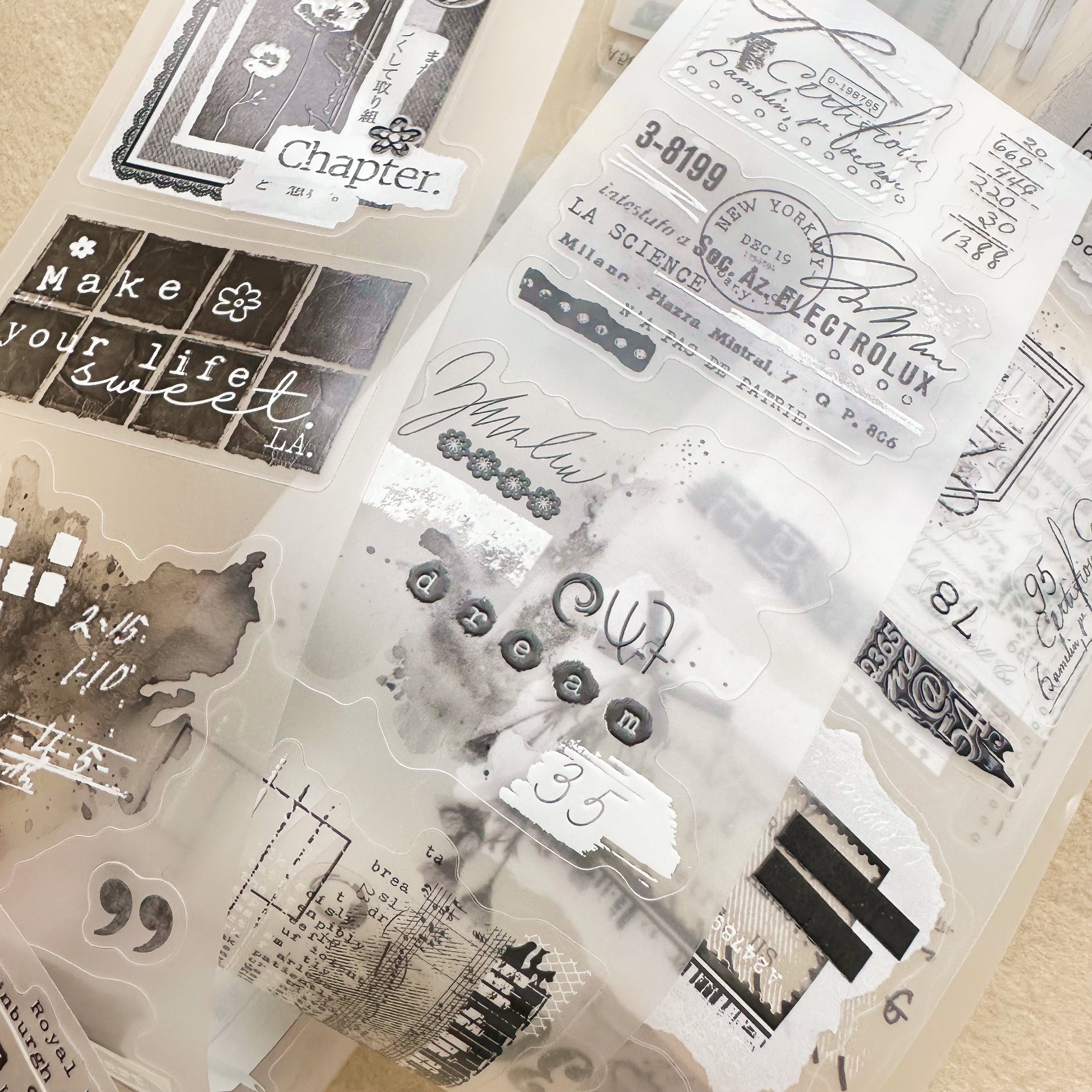Journal Pages pet tape/ washi tape - rhythm of life