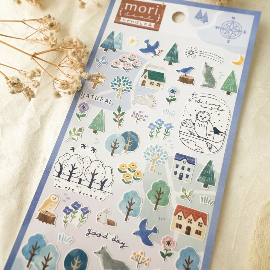 Mind Wave Minori-no-Morl sticker - Shooting Star in Winter Forest