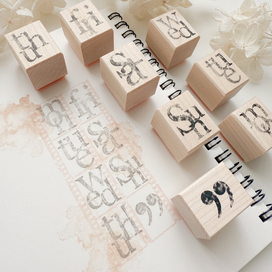 Journal pages rubber stamp set - weekly moments