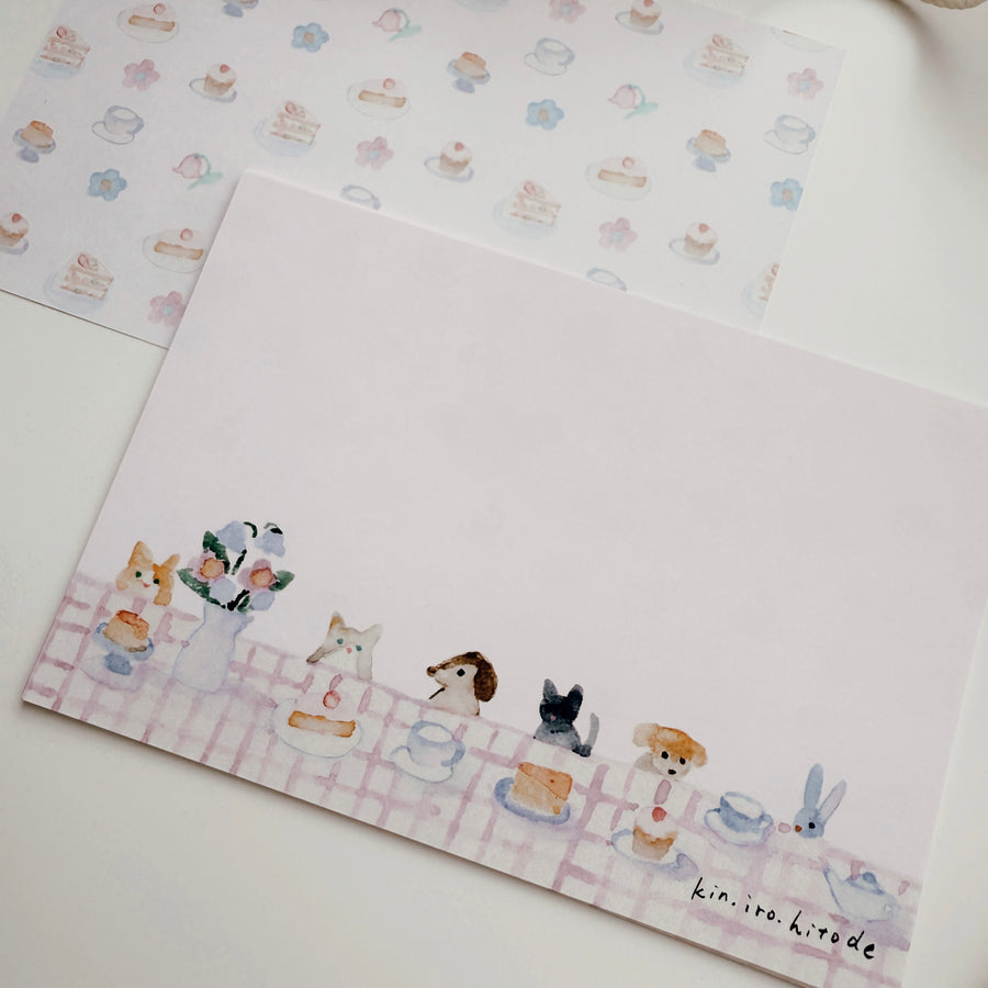 Kin.iro.hitode notepad - animal tea party