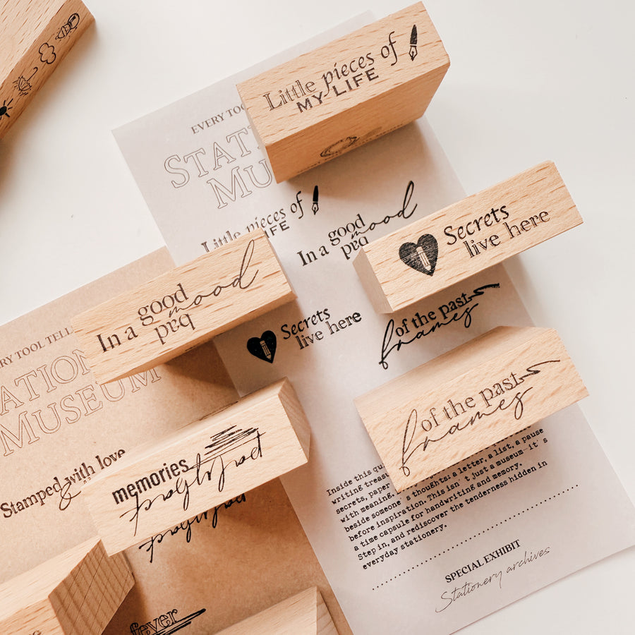 Journal Pages《moments II》words Rubber Stamps